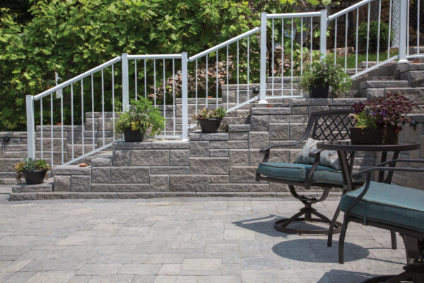 Front stairway of a home featuring AB Ashlar Blend bricks